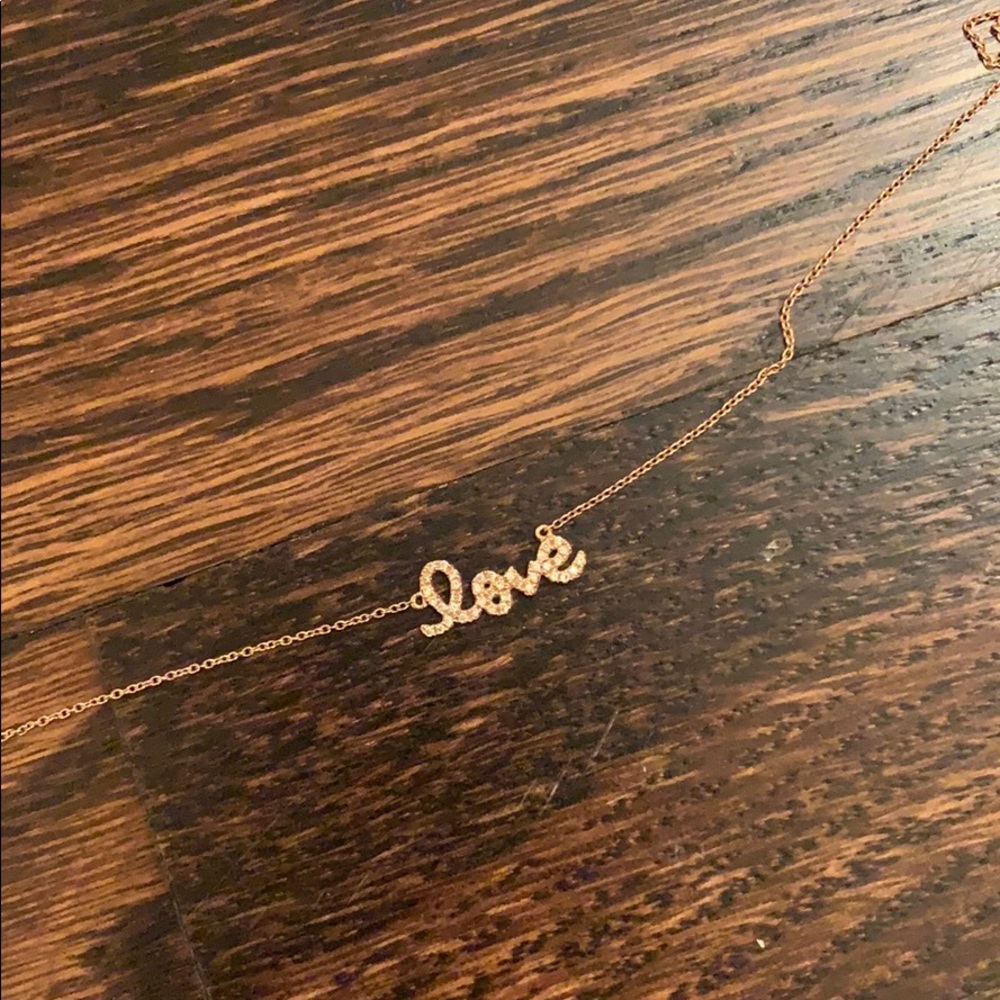 Rose gold Sydney Evan love necklace